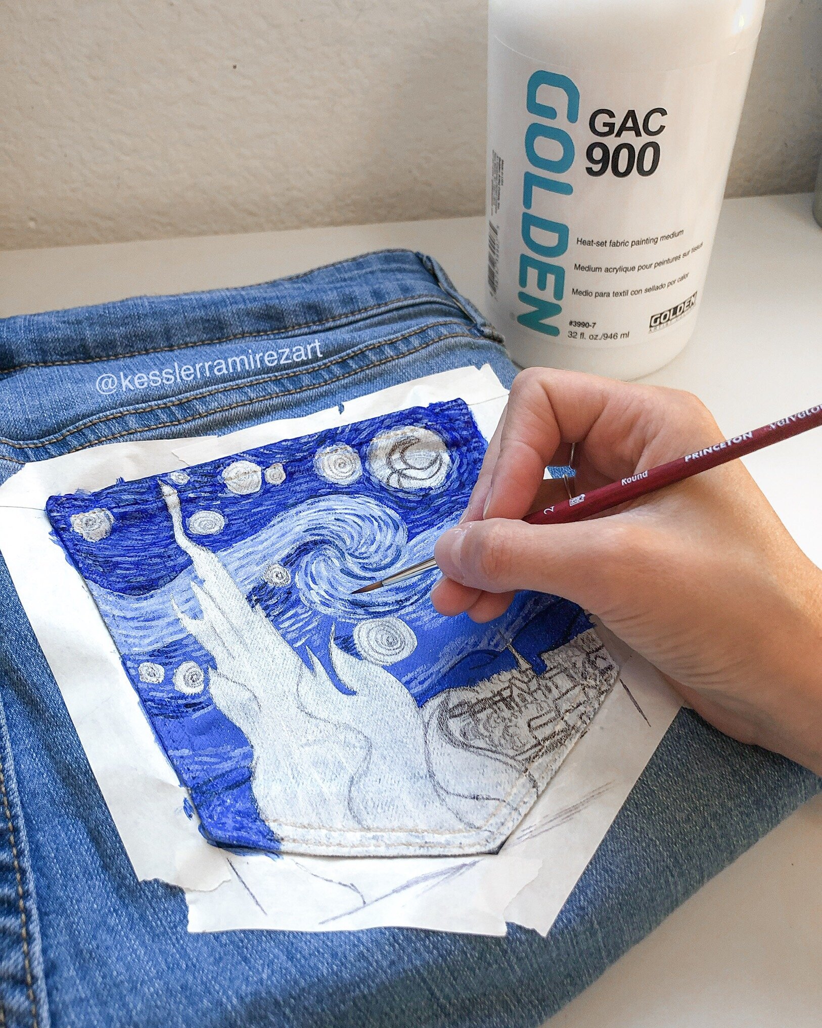 Denim Painting 101: How to Use Fabric Medium — Kessler Elsewhere